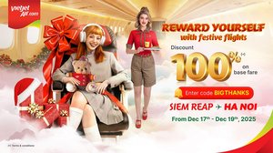 *ប្រូម៉ូសិនបញ្ចុះតម្លៃសំបុត្រដ៏ពិសេសសម្រាប់អ្នកធ្វើដំណើរដែលហោះហើរពីសៀមរាប-ហាណូយ និងទៅកាន់គោលដៅជាច្រើនទៀត