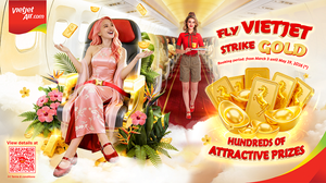 អ្នកធ្វើដំណើរពីប្រទេសកម្ពុជាដែលធ្វើដំណើរជាមួយ Vietjet មានឱកាសឈ្នះរង្វាន់មាស និងទទួលបានការបញ្ចុះតម្លៃសំបុត្ររហូតដល់ 83%