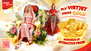 អ្នកធ្វើដំណើរពីប្រទេសកម្ពុជាដែលធ្វើដំណើរជាមួយ Vietjet មានឱកាសឈ្នះរង្វាន់មាស និងទទួលបានការបញ្ចុះតម្លៃសំបុត្ររហូតដល់ 83%