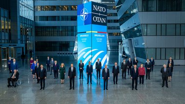 ថ្នាក់ដឹកនាំនៃក្រុមប្រទេសសមាជិក NATO ក្នុងកិច្ចប្រជុំកំពូលរបស់ខ្លួននា ទីក្រុងប្រ៊ូស្សែល ប្រទេសបែលហ្ស៊ិក កាលពីថ្ងៃច័ន្ទទី ១៤ ខែមិថុនា ឆ្នាំ២០២១ - Xinhua