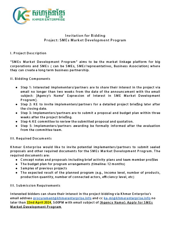 ToR SME Market Development Program V1