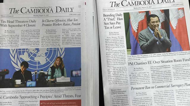 រូបភាព​​ច្បាប់​ចាស់​របស់​កាសែត​ដេលី នៅ​មុន​បិទ​ការផ្សាយ​នាថ្ងៃ​ទី៤ កញ្ញា ដោយសារ​រឿង​ពន្ធ។