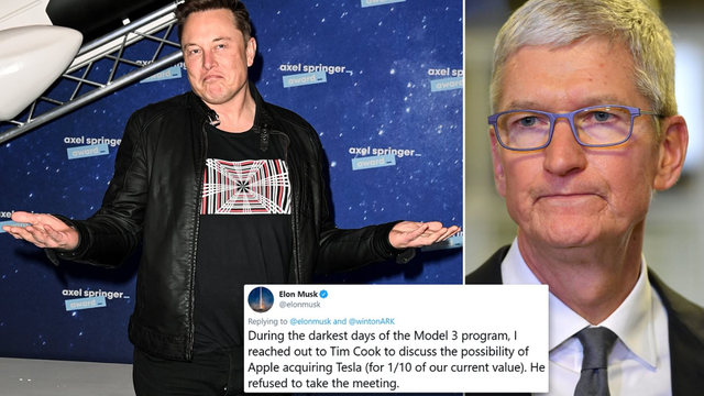 លោក Elon Musk ថានាយកប្រតិបត្តិ Apple ធ្លាប់បដិសេធកិច្ចពិភាក្សាទិញក្រុមហ៊ុន Telsa តម្លៃ ៦០ពាន់លានដុល្លារ