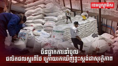 ចិនផ្អាកការនាំចូលផលិតផលស្ករ