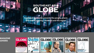 Screenshot រូបភាព​ខាងមុខ​នៃ​​គេហ​ទំព័រ​សារព័ត៌មាន Southeast Asia Globe។