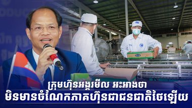 ក្រុមហ៊ុនអង្គរមីល អះអាងថាមិនមានចំណែកភាគហ៊ុនជាជនជាតិថៃឡើយ