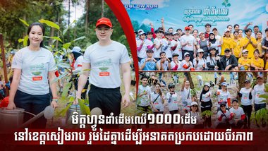 មិត្តហ្វូនដាំដើមឈើ១០០០ដើមនៅខេត្តសៀមរាប រួមដៃគ្នាដើម្បីអនាគតប្រកបដោយចីរភាព